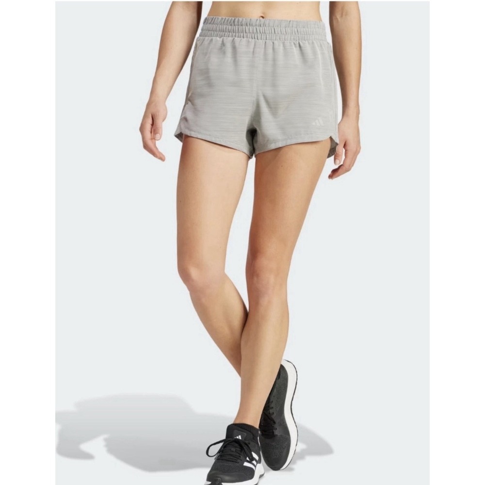 Adidas Pacer Training Shorts Womens Medium Gray Heathered AEROREADY Activewear